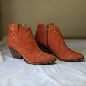 Frye Reina Ankle Bootie (suede leather western boot)